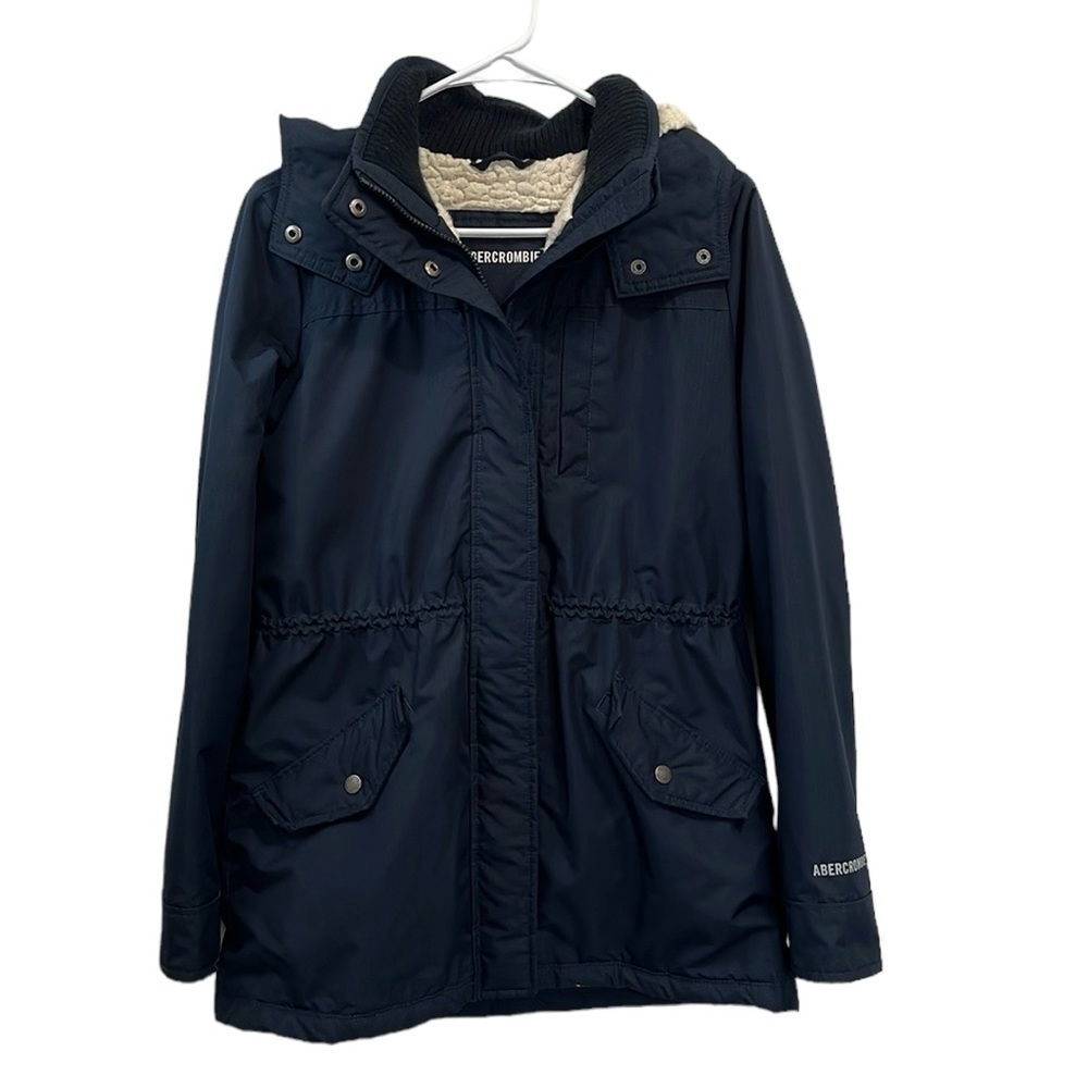 Abercrombie The A&F All Season Weather Warrior Jacket Navy Blue Coat Size S